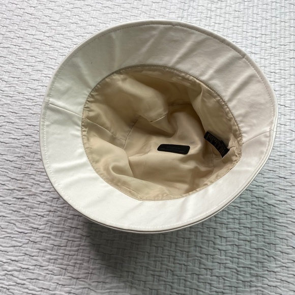 COACH BUCKET HAT White with black Leather Hatband Size S Y2K main image 4